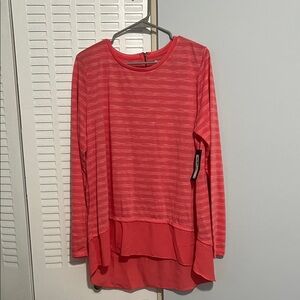 NWT Women's XL Pink Striped Long Sleeve Top